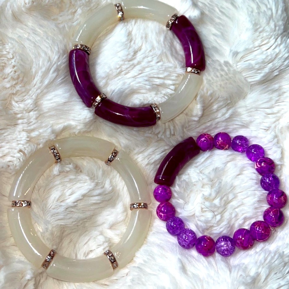 Three piece handmade bracelet set